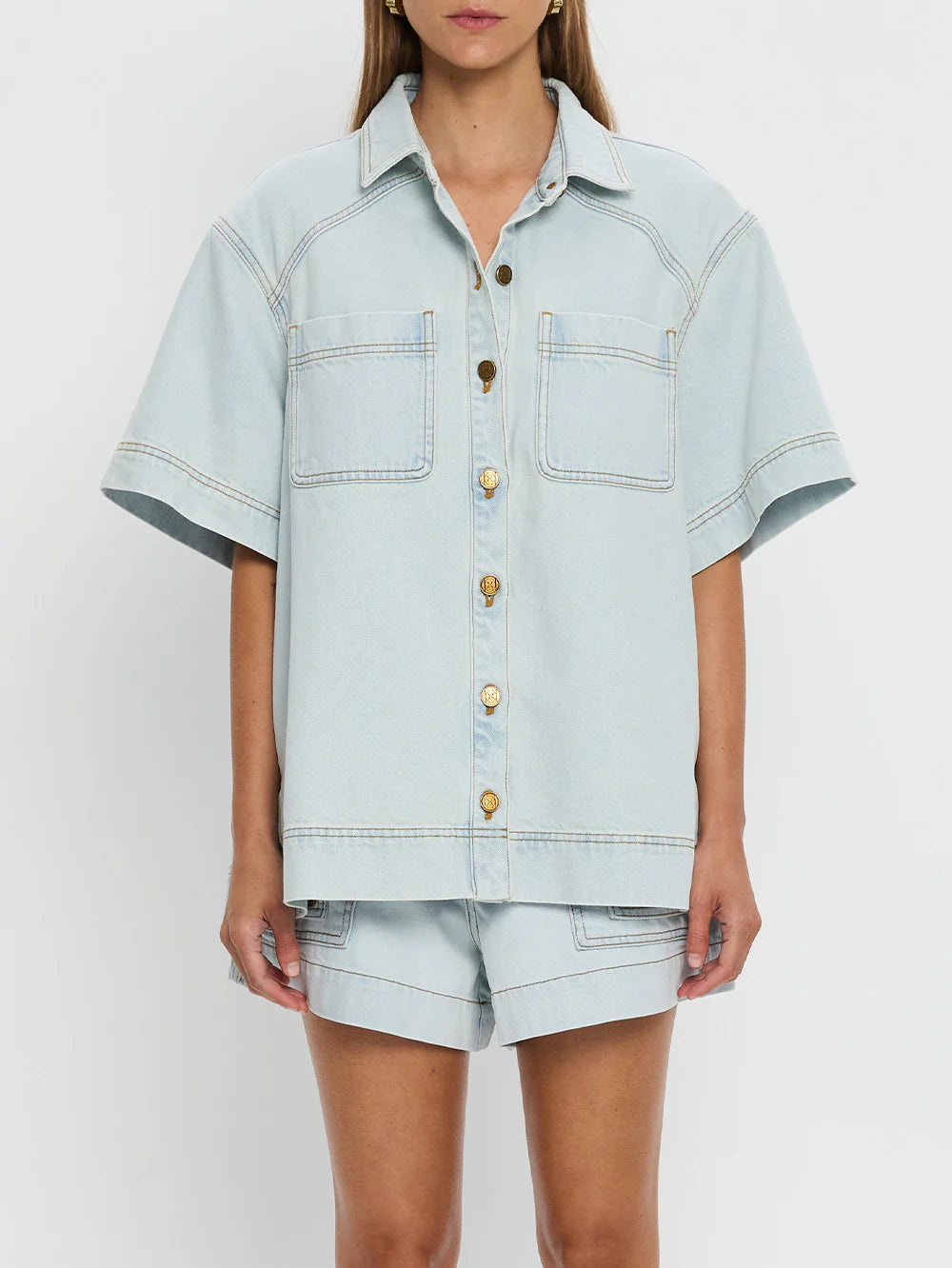 Paloma Denim Shirt in Pale Blue