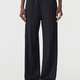 Pique Stripe Detail Pant In Black/Pale Blue Stripe