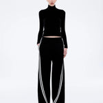 Valentina Pant in Black/White Ena Pelly