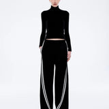 Valentina Pant in Black/White Ena Pelly