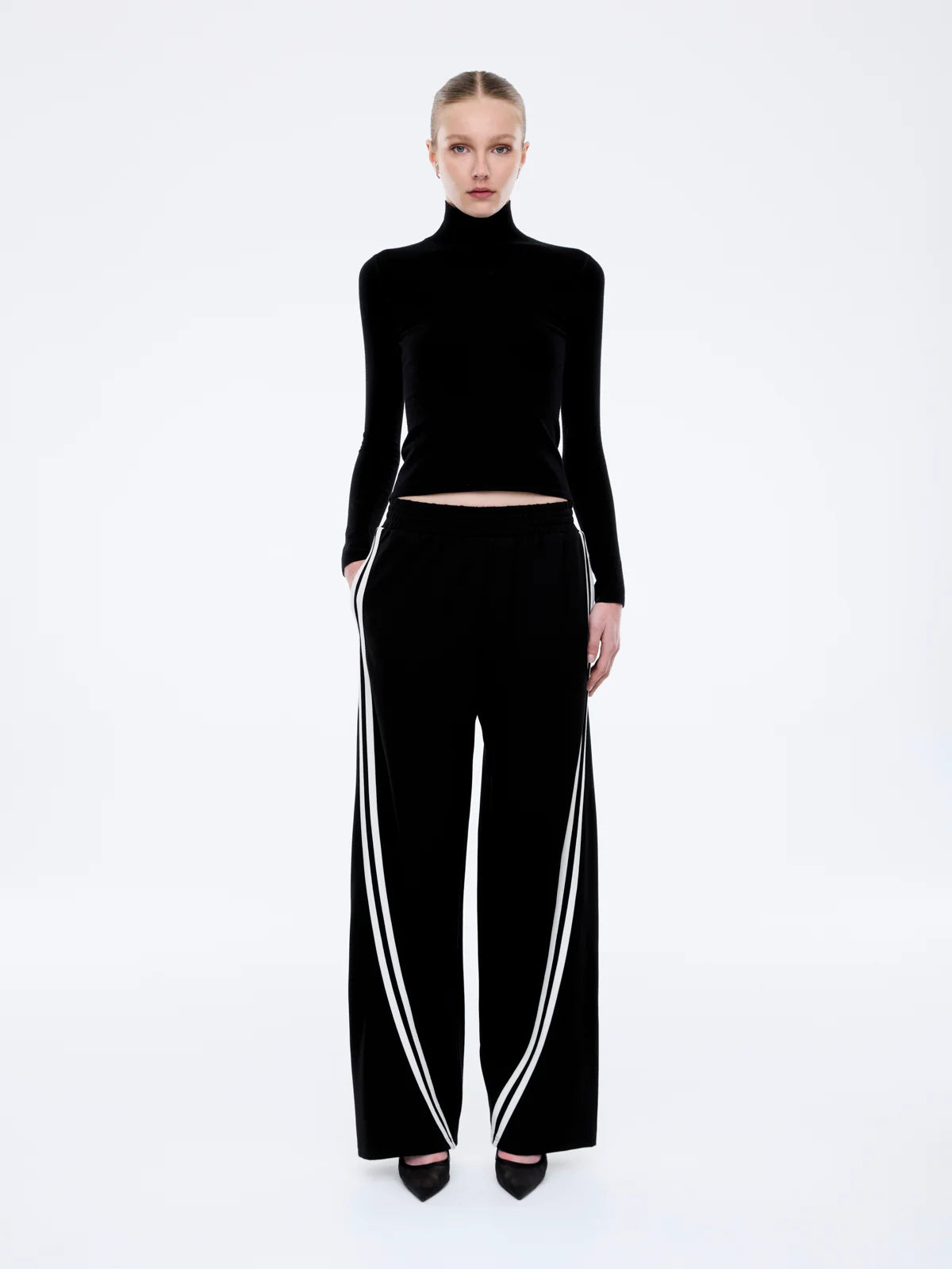 Valentina Pant in Black/White Ena Pelly