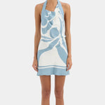 Lilou Halter Mini Dress in Liora Blue Sir.