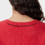 Deep V Textured Knit in Red BASSIKE