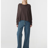 Slouch Circle Long Sleeve T-Shirt in Dark Plum