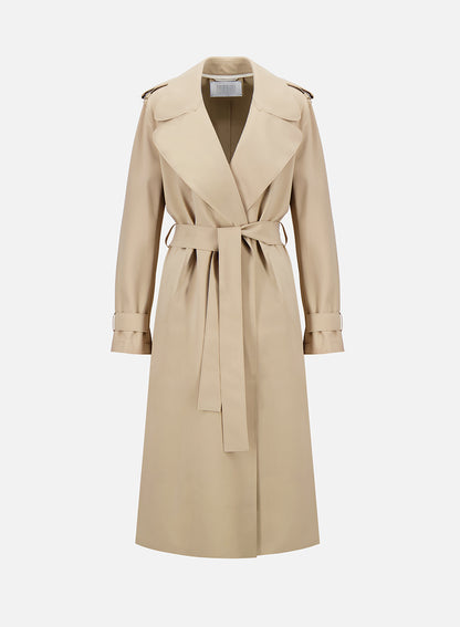 Double Vent Trench Coat Scuba in Sand