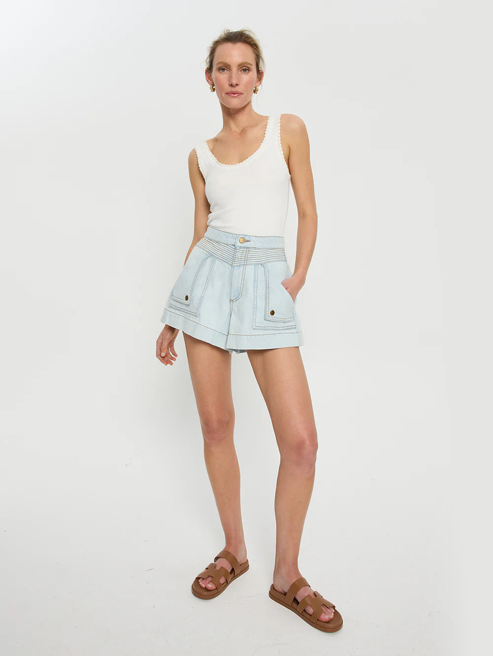 Celene Denim Short in Pale Indigo