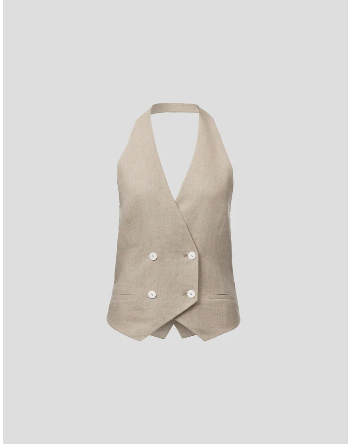 Cadence Vest - Linen Halter Neck