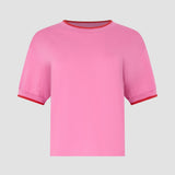 Layered Neck T-Shirt in Boysenberry/Red BASSIKE