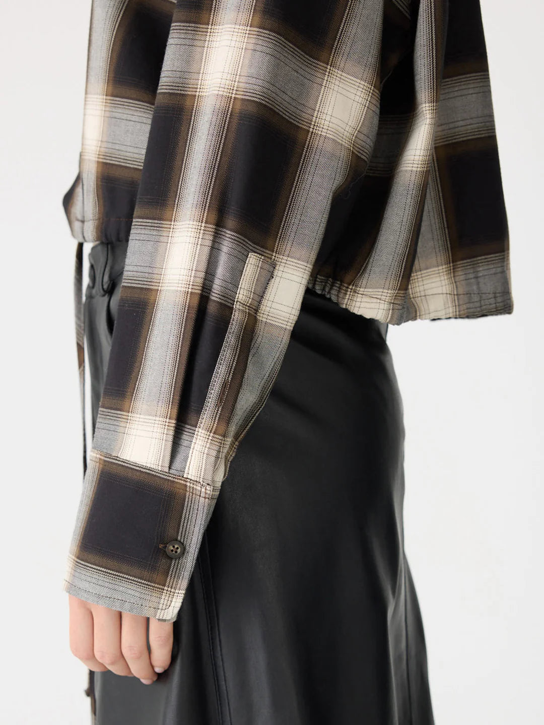 Drawstring Check Shirt BASSIKE