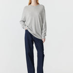 Grey knit with blue jeans bassike at clothlifestyle boutique 