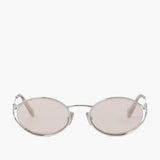 Logo Metal Oval Sunglasses by Miu Miu