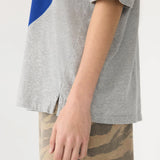 Slouch Dot Tee In Grey Marle Cobalt