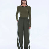 Valentino Stripe Pant in Olive