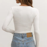 Lara Bodysuit in White Bayse Brand