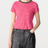 Stripe Raw Edge Baby Tee Bassike