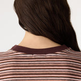 Stripe Slouch L/S Top in Plum