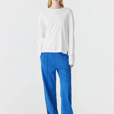 Twill Stripe Pant in Neon Blue and Ink