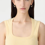 Low Scooped Rib Tank in Yellow Bassike