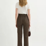 Thea Trousers in Chocolate Pinstripe Posse
