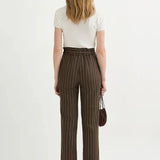 Thea Trousers in Chocolate Pinstripe Posse