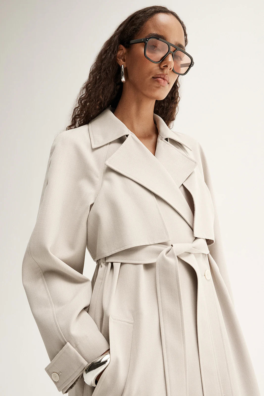 Nova Trench Coat in Pebble Elka Collective