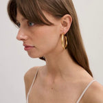 Big hoop gold plated earrings