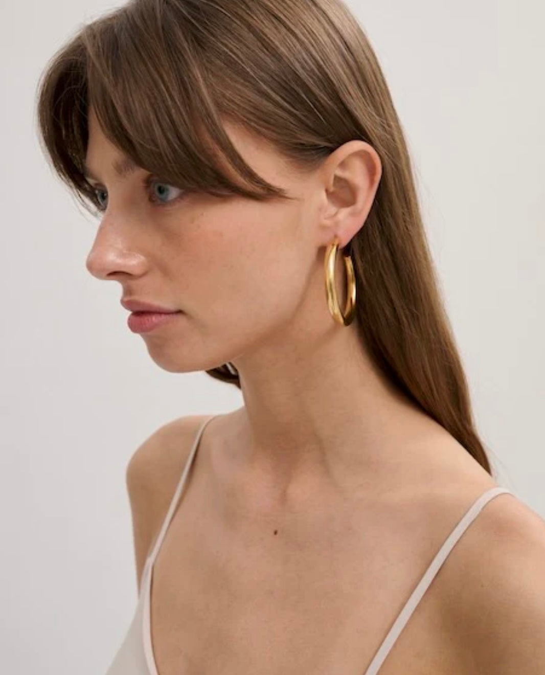 Big hoop gold plated earrings