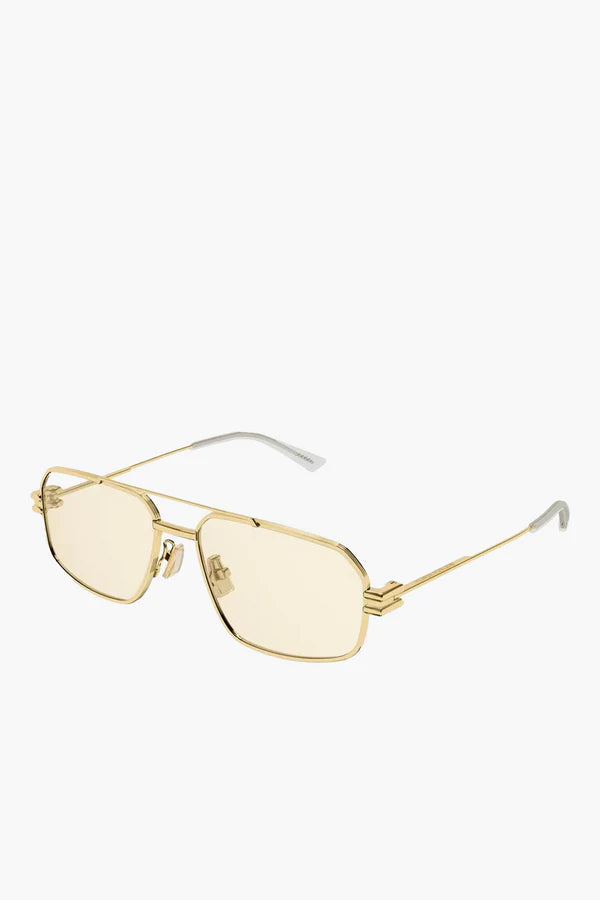 Bond Metal Sunglasses in Gold by Bottega Veneta