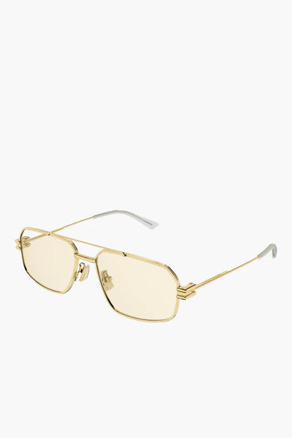 Bond Metal Sunglasses in Gold by Bottega Veneta