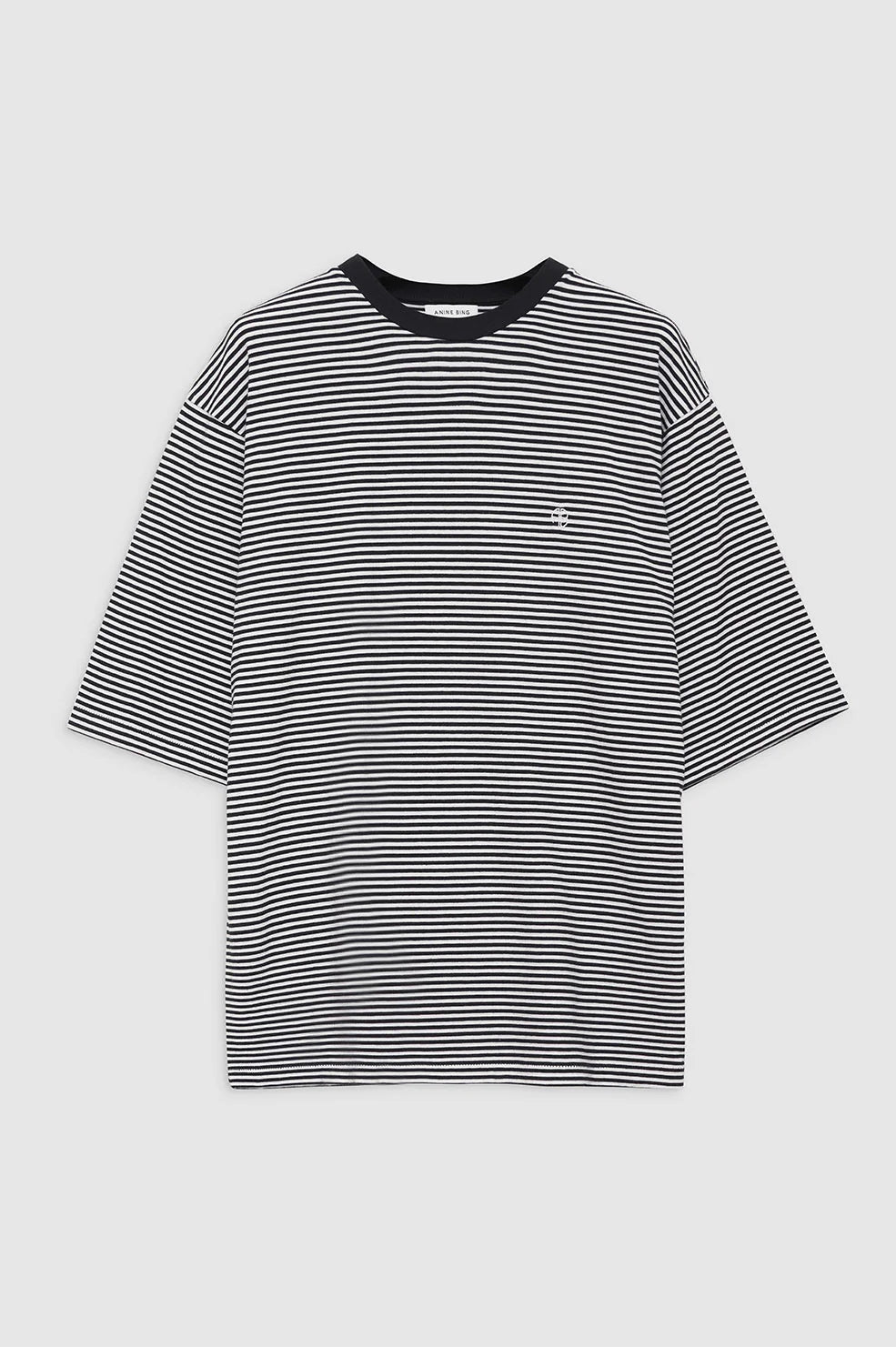 Bo Tee in Black and White Stripe