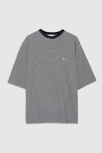 Bo Tee in Black and White Stripe