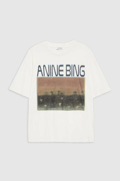 Anine Bing Cade Tee Mushrooms Off White - Tshirt - Oversized