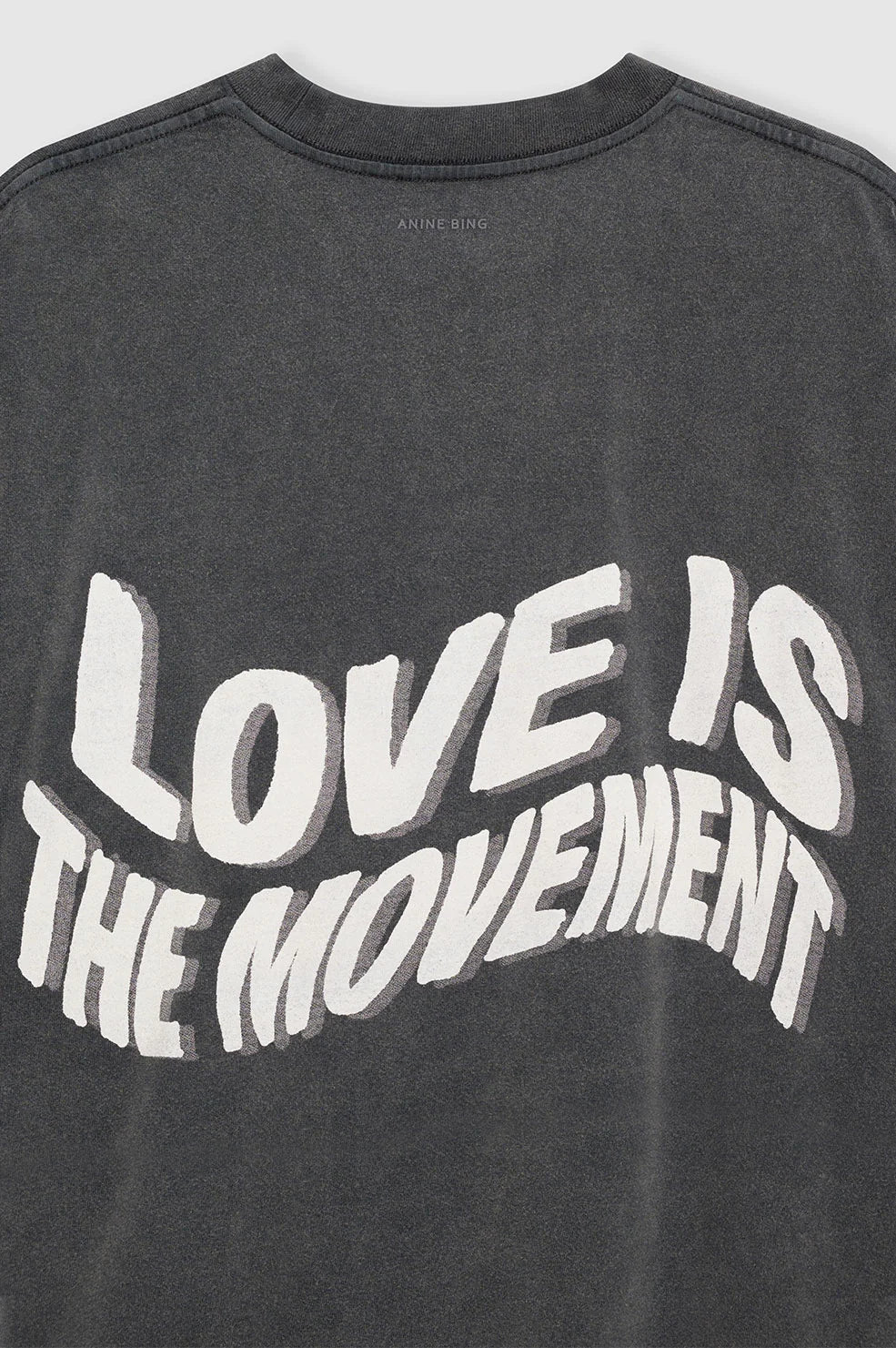 kent tee love is the movement washed black anine bing detail