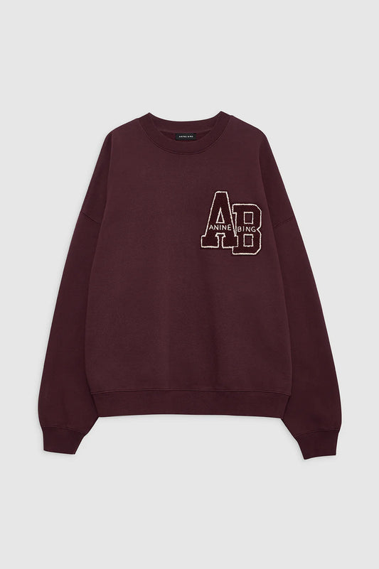 Miles Letterman Sweatshirt in Burgundy