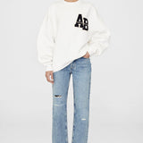 Miles Oversized Sweatshirt Letterman in Off White