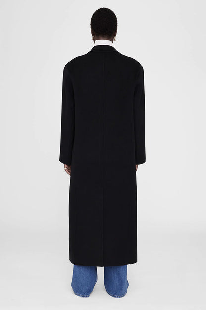Quinn Coat in Black Cashmere Blend by Anine Bing
