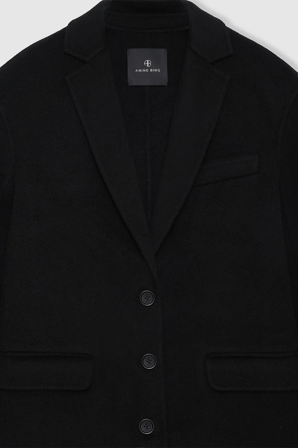 Quinn Coat in Black Cashmere Blend by Anine Bing