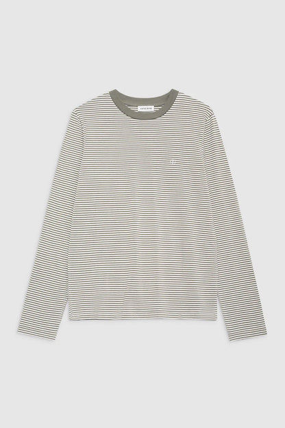 Rylan Tee in Olive and Ivory Stripe