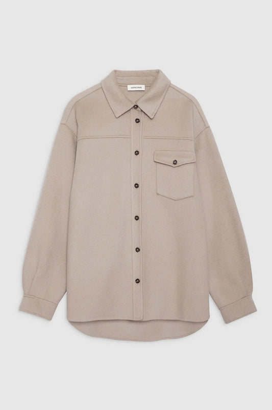 Simon Shirt in Taupe Cashmere Blend