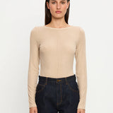Quinn Knit Top in Taupe