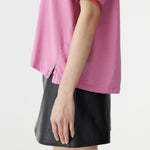 Layered Neck T-Shirt in Boysenberry/Red BASSIKE