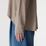 Curved Heritage L/S T-Shirt in Taupe