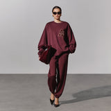 Miles Letterman Sweatshirt in Burgundy