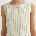 Emma Vest in Cream Pinstripe Posse
