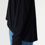 Curved Heritage L/S T- Shirt in Black