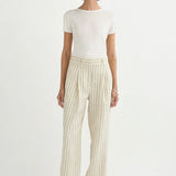Mackenzie Trouser in Cream Pinstripe Posse