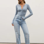 Lara Bodysuit in Blue Bayse Brand