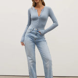 Lara Bodysuit in Blue Bayse Brand