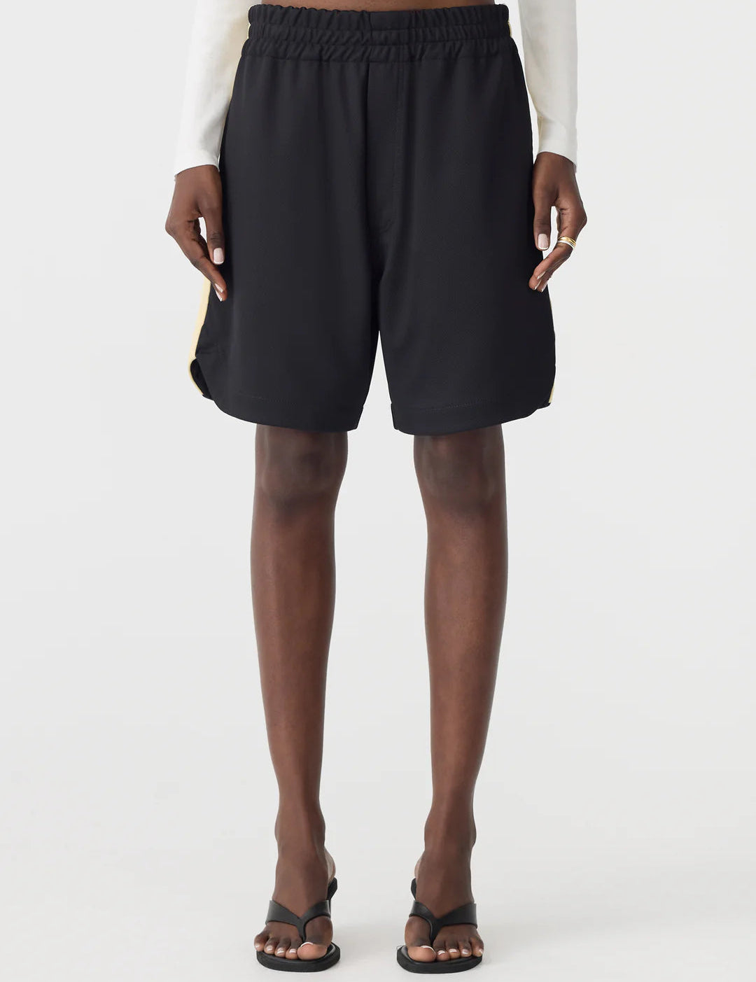 Pique Basketball Short in Black and Lemon BASSIKE