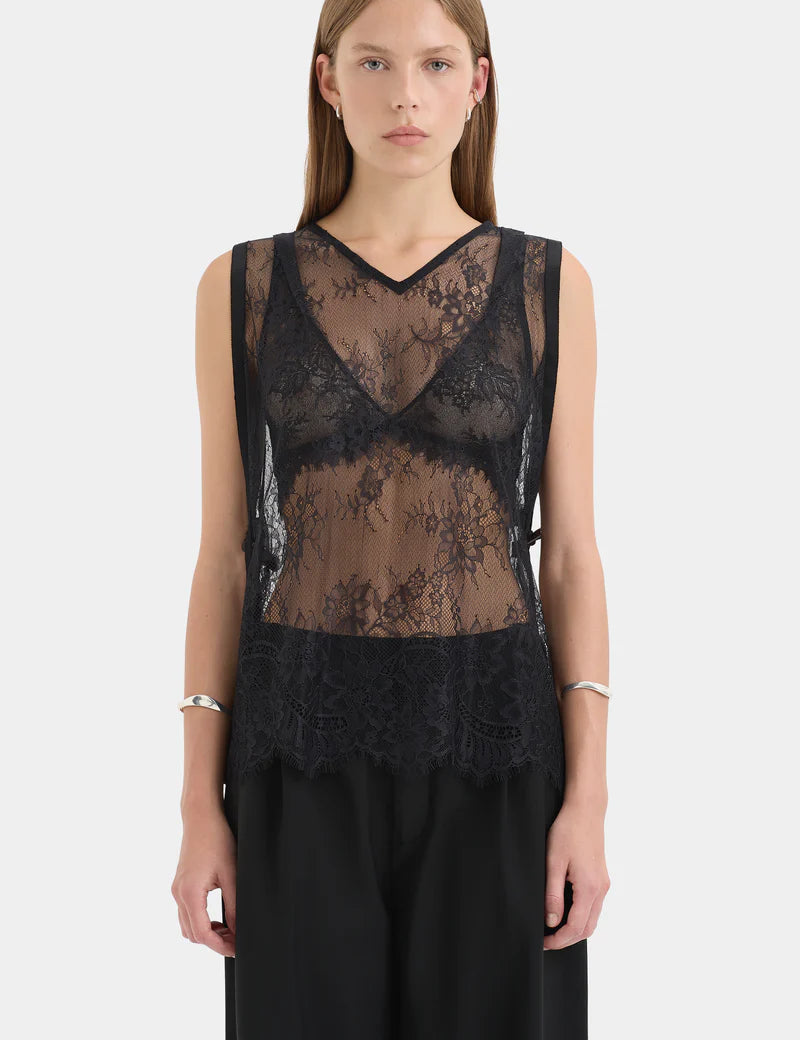 Ingrid Lace Top in Black Sir.